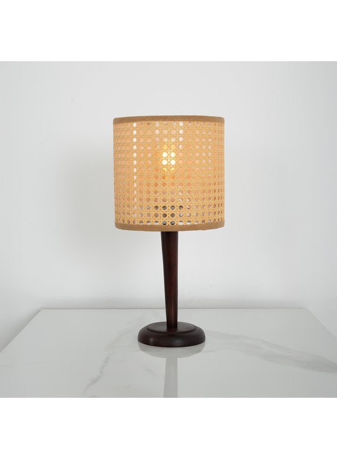 تبس هوم لمب مصباح طاولة من الراتان البيج بنمط بوهيمي لديكور المنزل - Image 1